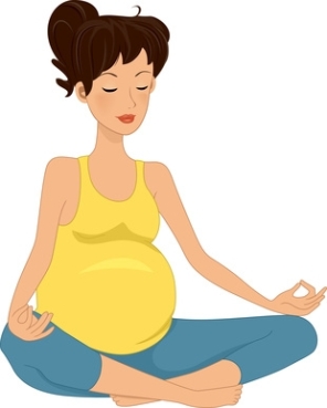 Illustration of a Pregnant Woman Meditating